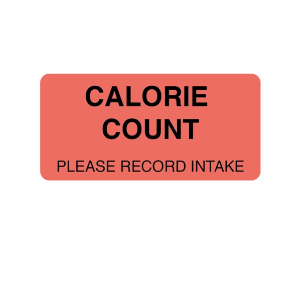 Calorie Count / Please Record Intake Label 1-5/16 x 4"